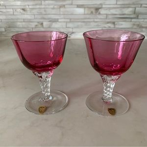 Poschinger Ruby Red Cranberry Cordial Glasses